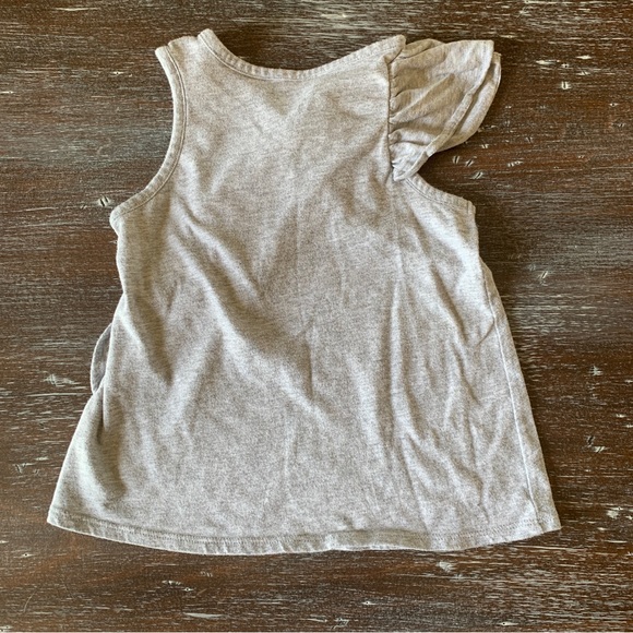 SOLD! 3/$12 Grey Sleeveless Shirt with Ruffle Detail - Picture 6 of 6